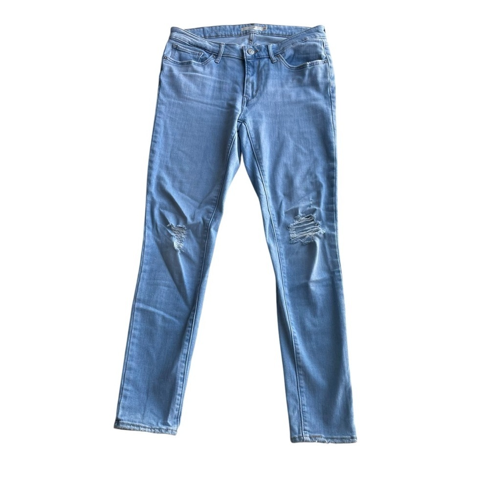 Levi’s 711 Skinny Jeans Distressed Denim Blue Size 30 stretch Mid rise stretch